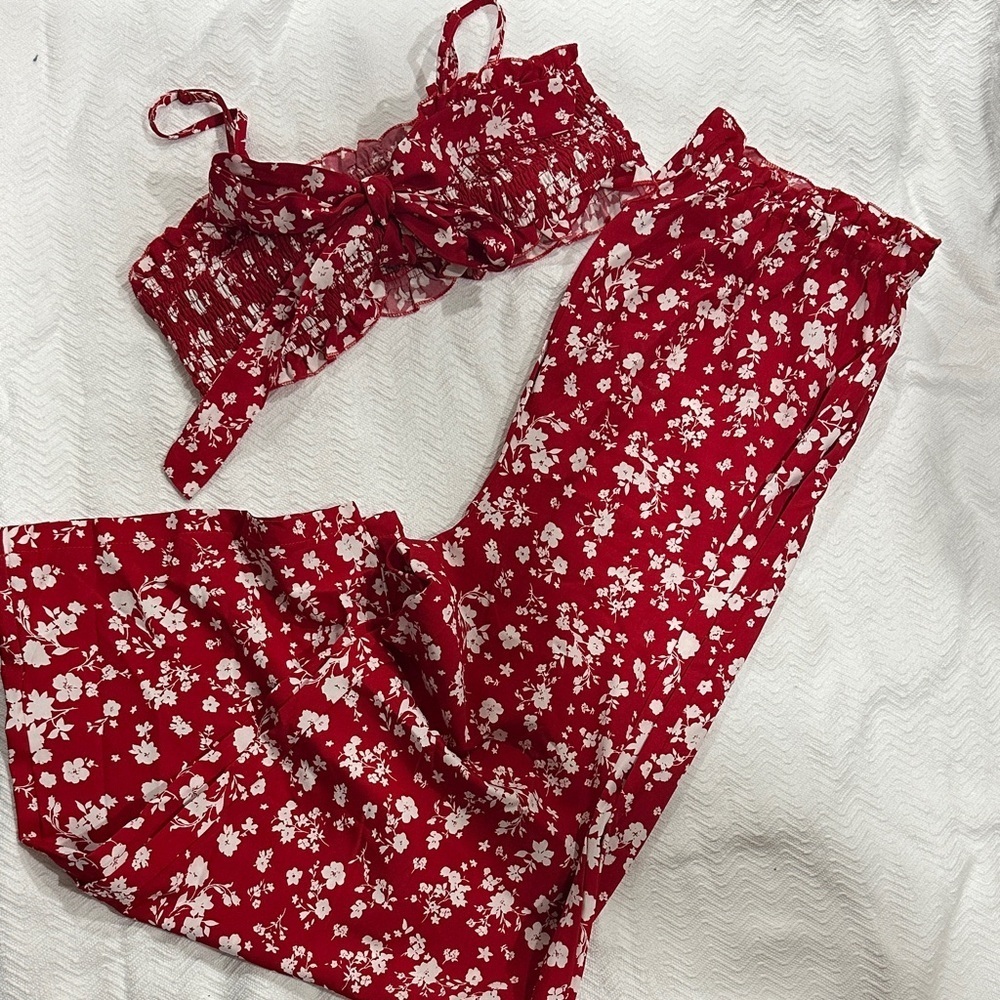 Maternity Floral Red set size small - Picture 2 of 7